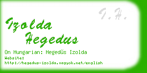 izolda hegedus business card